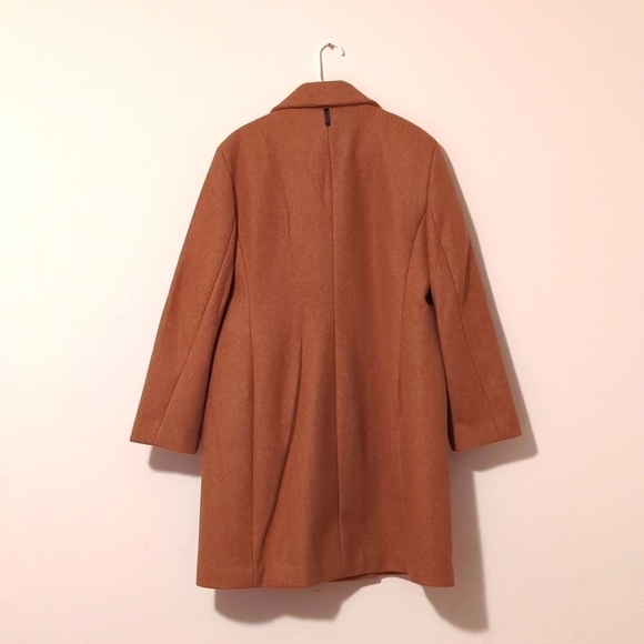 NWT:DKNY Fashion women’s brown faux wool overcoat. Size XXL. - Picture 2 of 13